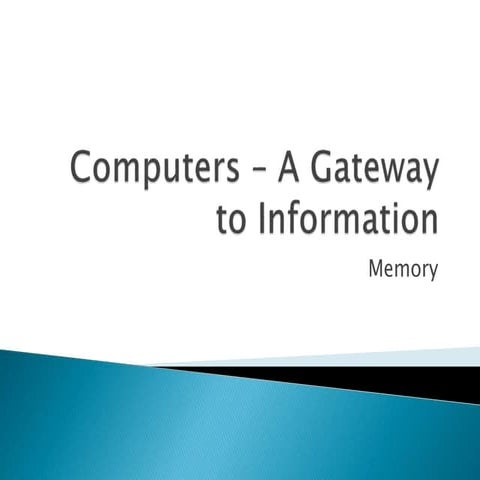 Computers – A Gateway to Information(Memory)