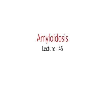  Amyloidosis 