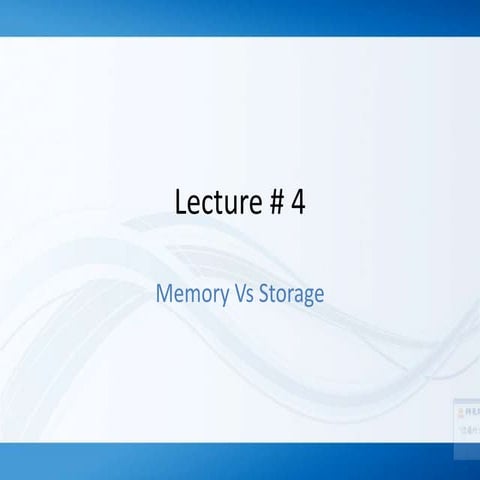 Memory and storage 