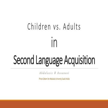 Children vs Adults SLA