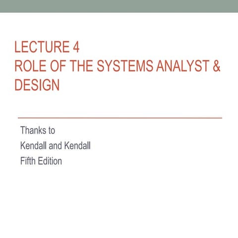 Role of System Analysis & Design