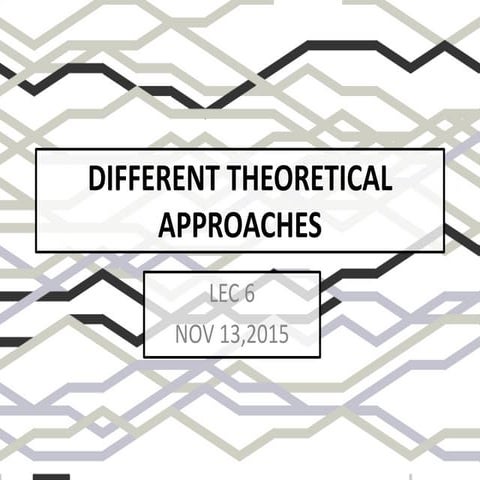 Lec 6 different theoretical approaches