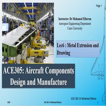 ACE305: Aircraft Components Design and Manufacture