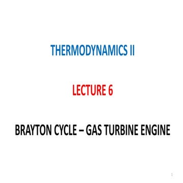 Lecture 6 _ Brayton cycle 