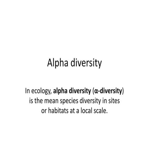 Alpha ,Beta ,gama diversity