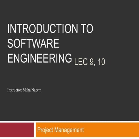 Lec 9 &amp; 10 chapter 5 project scheduling