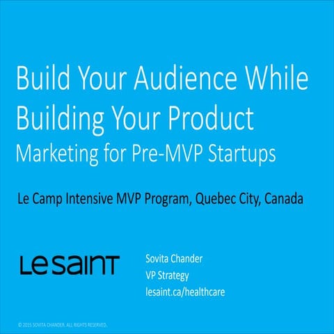 Pre-MVP marketing for startups July 2015