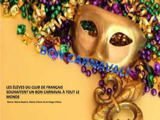 Le Carnaval - Club de Français