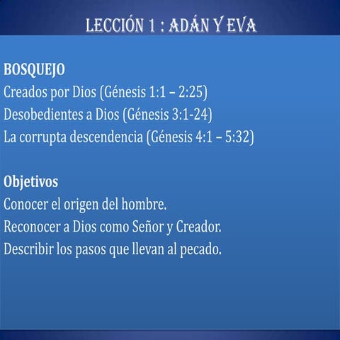 Lección 1 genesis