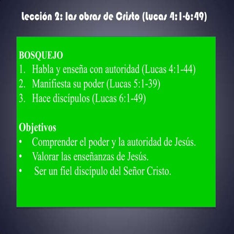 Lección 2 lucas
