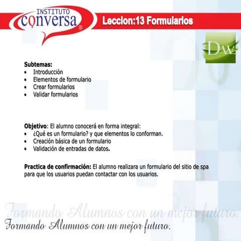 Leccion13 formularios dream