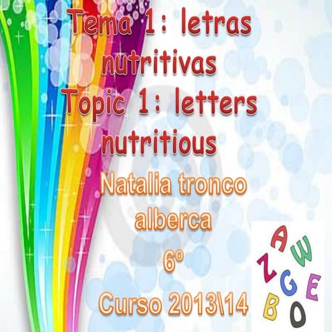 Leccion 1 letras nutritivas | PPTX