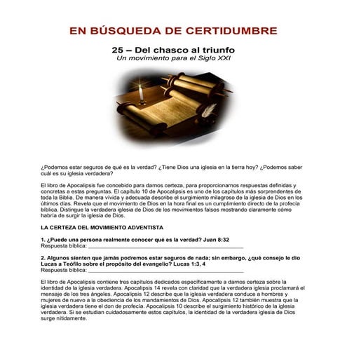 Leccion 25 Del chasco al triunfo