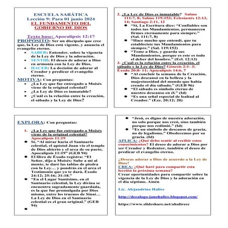 El fundamento del gobierno de Dios. Lec. 09. docx