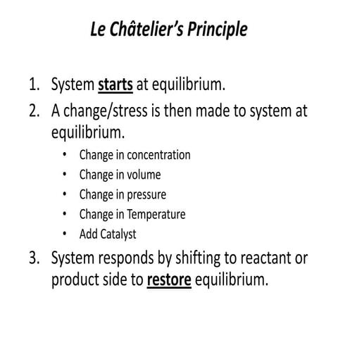 Le châtelier’s principle
