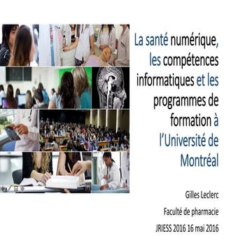 La santé numérique, les compétences informatiques et les programmes de formation à l’Université de Montréal