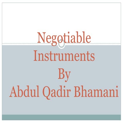 Lec negotiable instruments