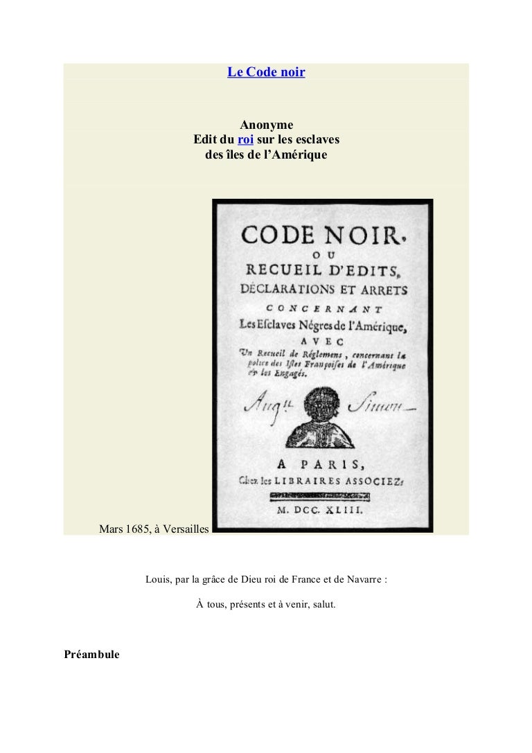 Le code noir
