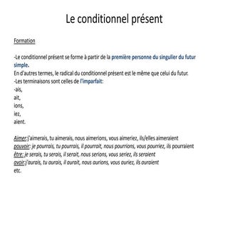 Le conditionnel présent