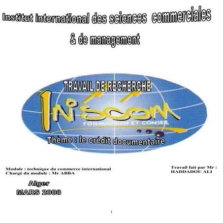 Le credoc. ali haddadou