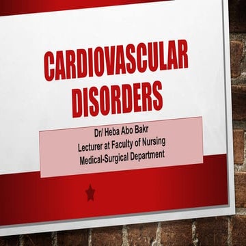 Lect 1 cardiovascular disorders