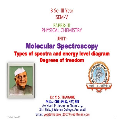 Lect. 11 energy level diagram degree of freedom