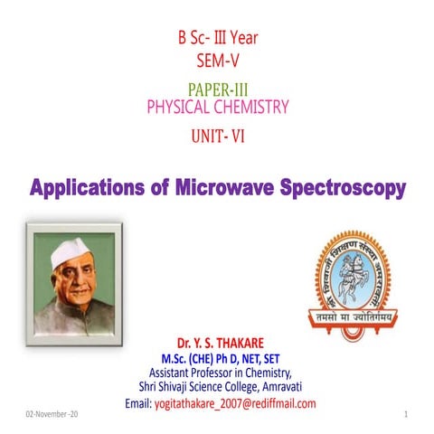 Lect. 16 applications of rotational spectroscopy problems