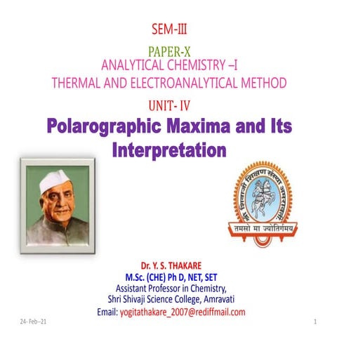 Lect. 5 polarographic maxima and its interpretation