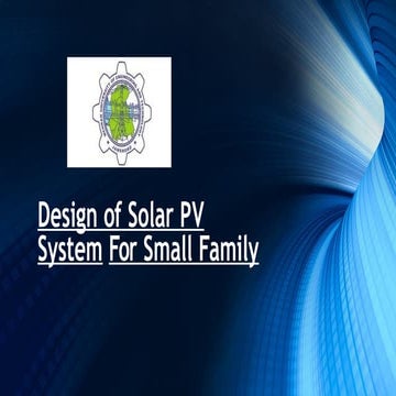 Lect-4-Design of PV system for Small Family (1).pptx