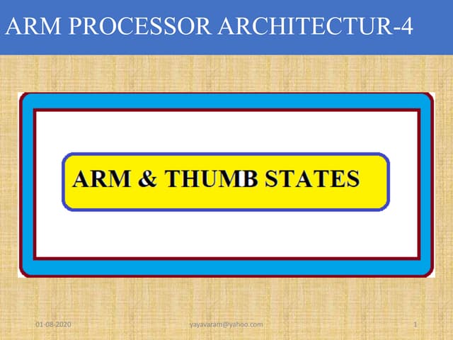 Lect 4 ARM PROCESSOR ARCHITECTURE