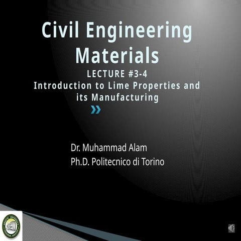 Lect- 4 Introdution to Properties and Manufacturing of Lime_ Fall2020 - Copy....