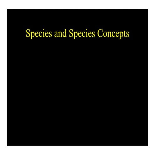Lect01 Species and species concept