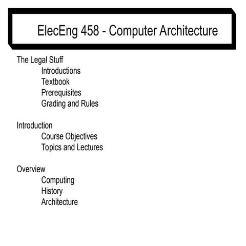 Comprehensive Introduction to Computer Architecture and History | PPT