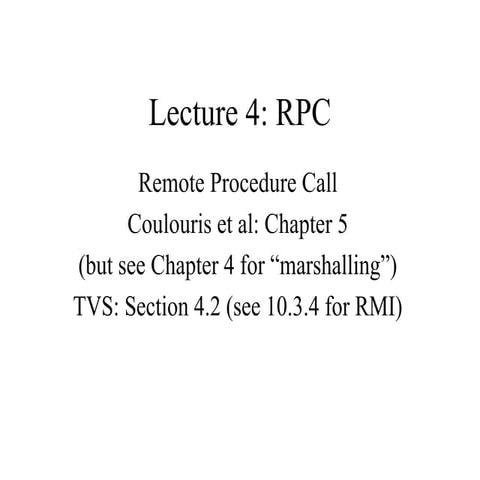 Comprehensive Overview of Remote Procedure Call (RPC) and Remote Method ...
