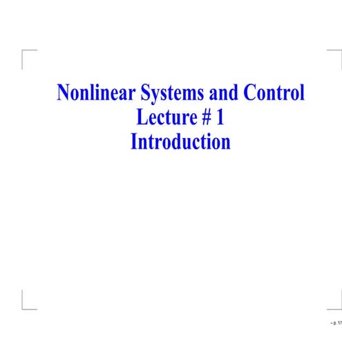 Comprehensive Introduction to Nonlinear Control Systems and Their ...