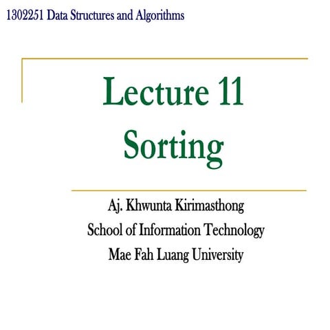 Lect11 Sorting | PPT