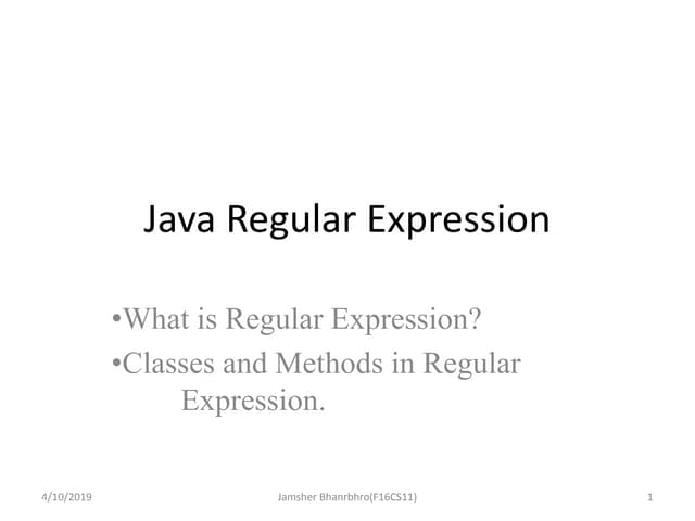 Regular Expressions in Java.