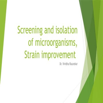 Screening and isolation of microorganisms, Strain improvement
