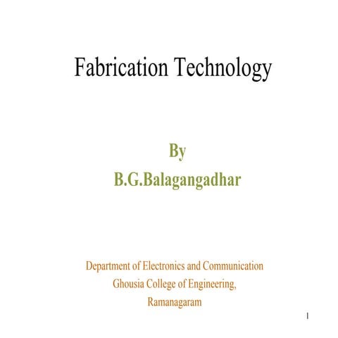 Fabrication Technology of VLSI Circuitss