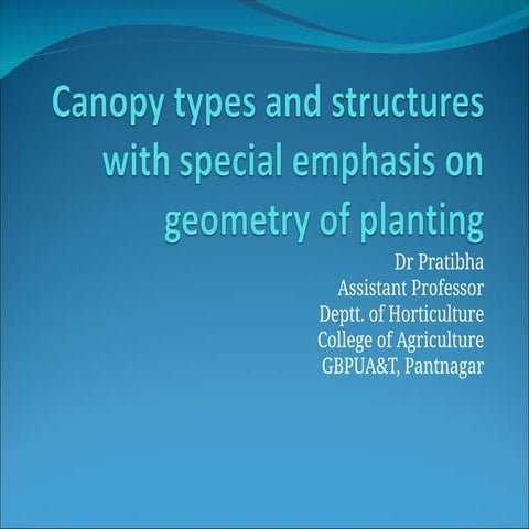 Canopy types and structures of fruit trees