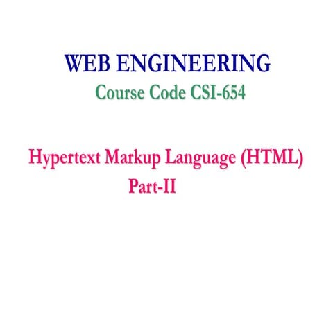 Lect# 1 html part ii | PPT