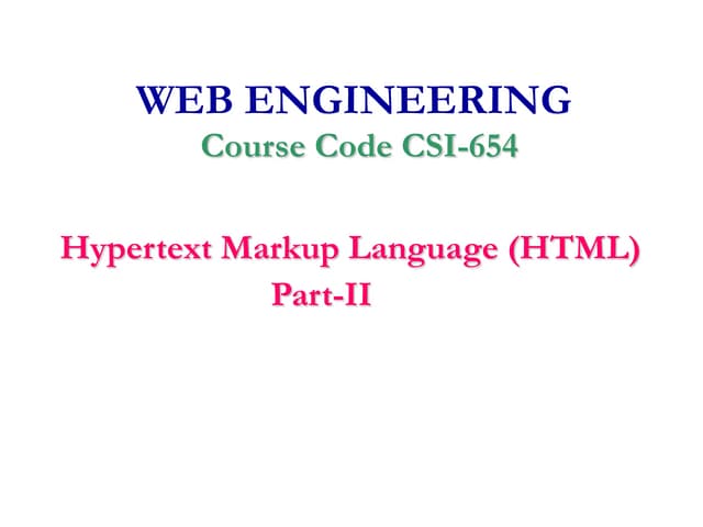 Lect# 1 html part ii