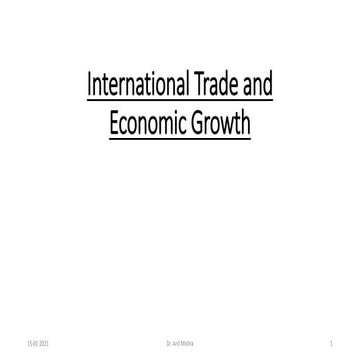 Lect 1 international trade and economic growth