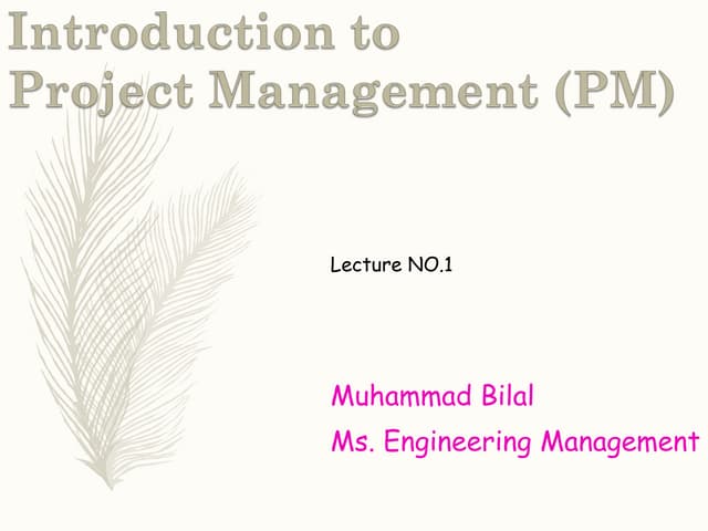 Lect 1 project management 