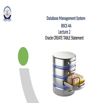 ddl commands in oracle database management system lab | PPTX