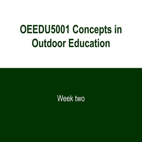 History of Outdoor Education as a curriculum area in Victoria