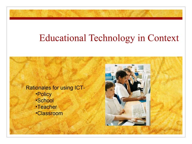 Lecture 2 Ed Tech in context