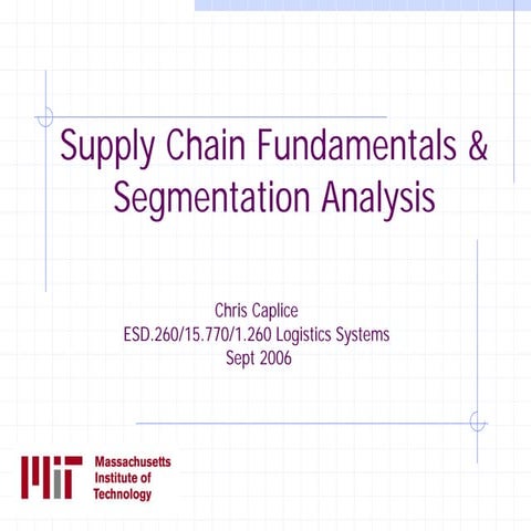 Supply Chain Segmentation Analysis