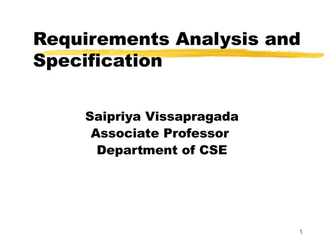 Requirement analysis and specification_se
