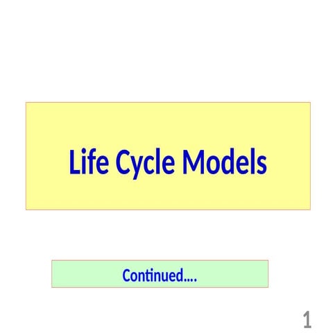 Life cycle model of Software development | PPTX